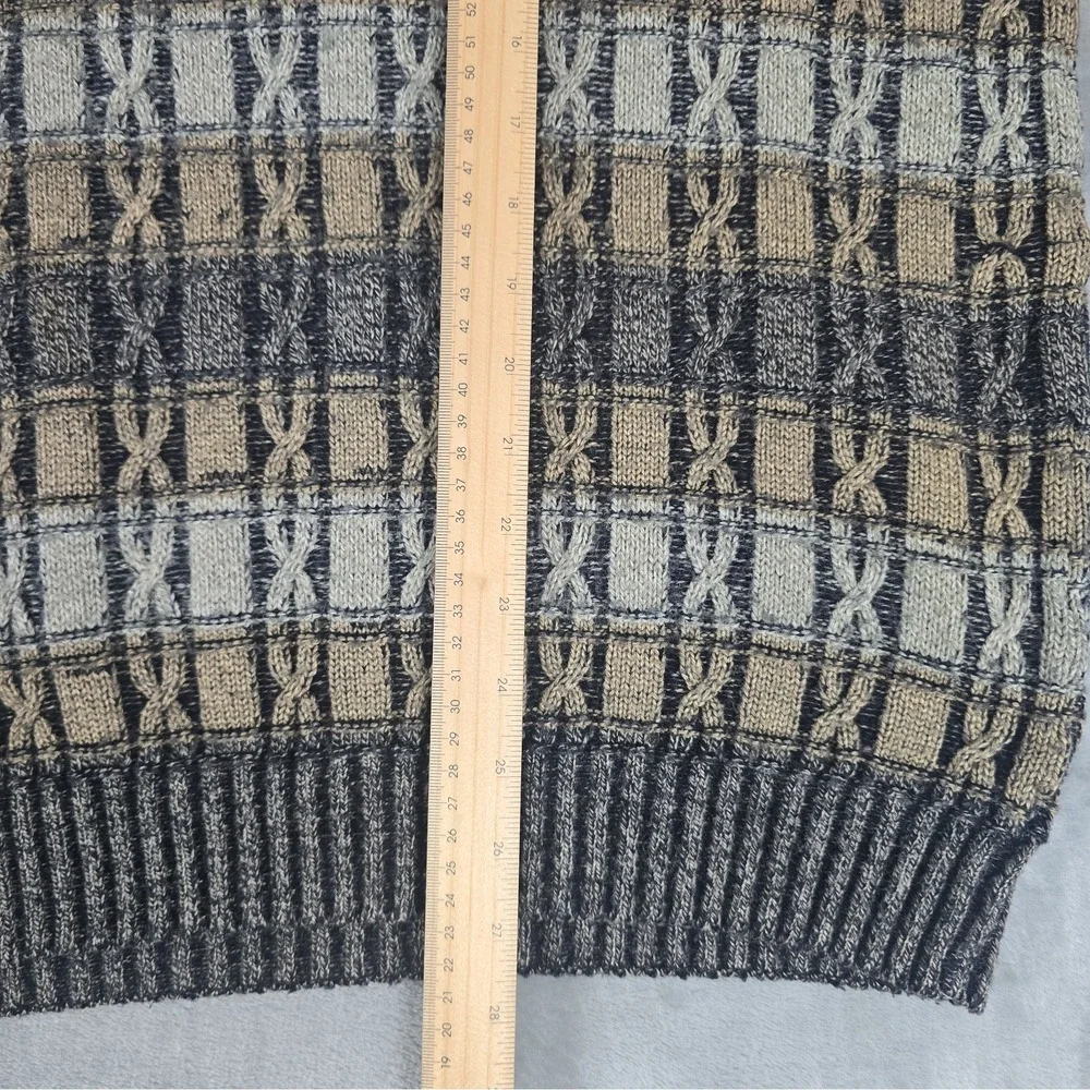 Taylor and Henry VTG Men's 3D Knit Textured Sweater L Brown Grandpacore Cosby